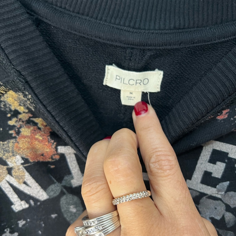 Pilcro Black Floral Graphic Muscle Tee - Picture 5 of 5